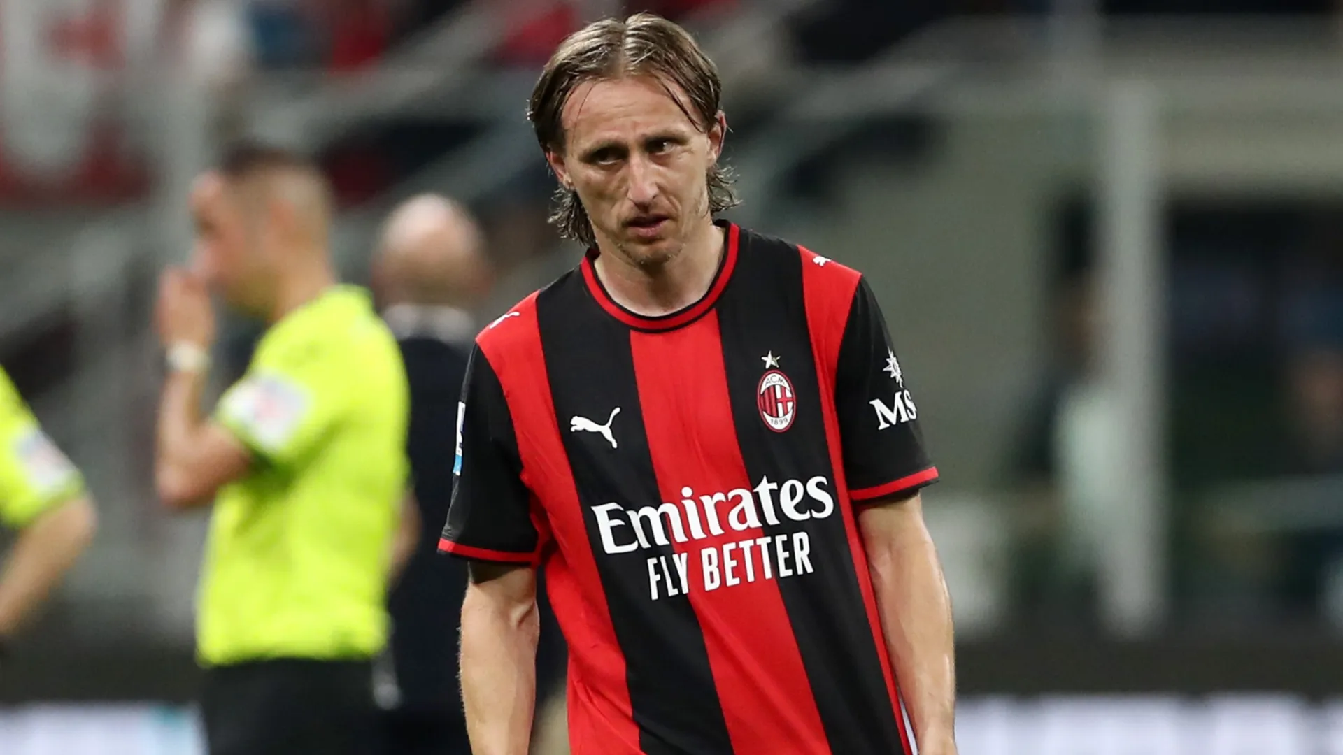 Luka Modric of AC Milan looks on after the Serie A match (Source: Marco Luzzani/Getty Images)