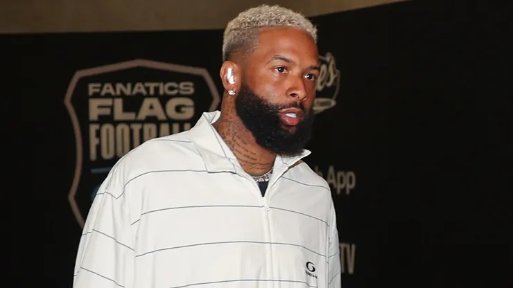 Odell Beckham Jr. arrives to the Fanatics Flag Football Classic.