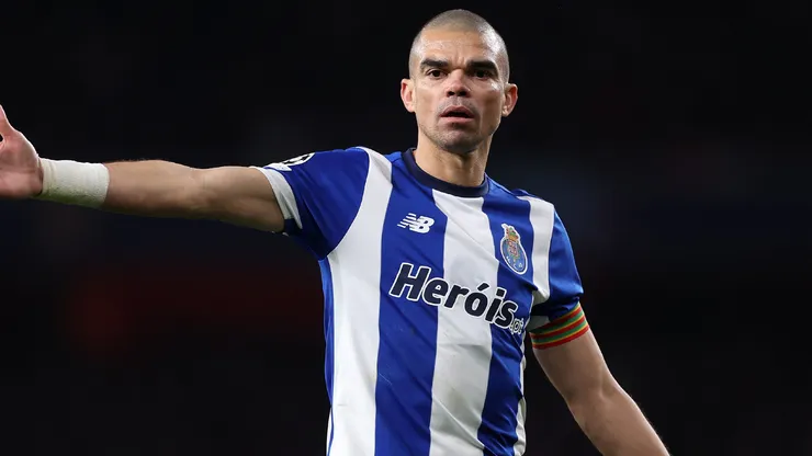 Pepe of Porto reacts during the UEFA Champions League 2023/24 round of 16 second leg match