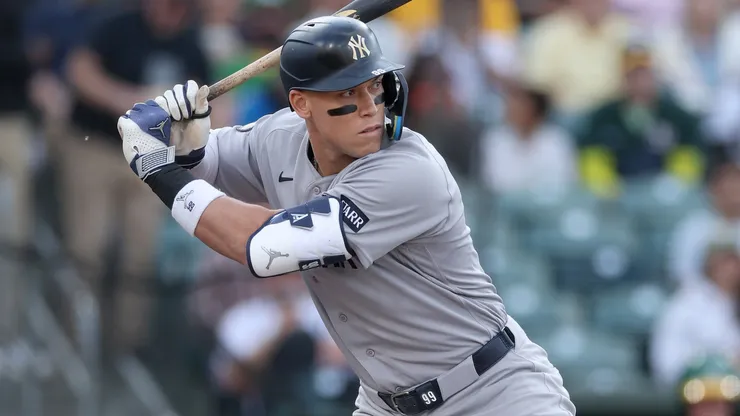 Aaron Judge #99 of the New York Yankees bats.