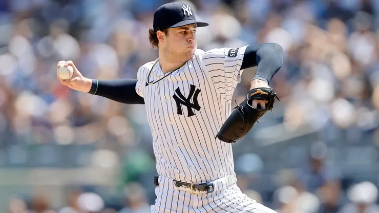 Cam Schlittler #31 of the New York Yankees pitches.
