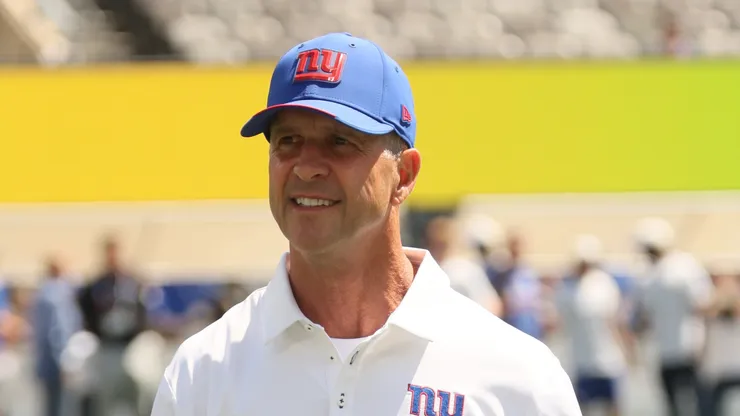 Head coach John Harbaugh of the New York Giants