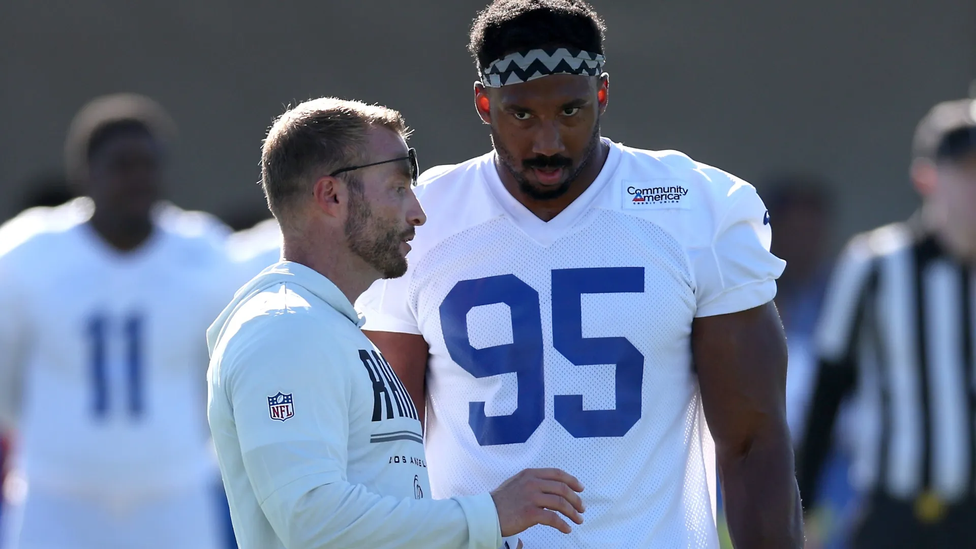 Myles Garrett and Sean McVay