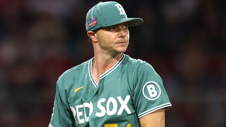 Sonny Gray #54 of the Boston Red Sox walks to the dugout after pitching.