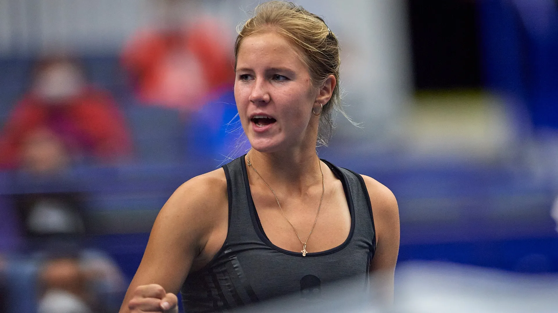 Anastasia Zakharova during Day 1 of the J&T Banka Ostrava Open 2021 (Source: Adam Nurkiewicz/Getty Images)
