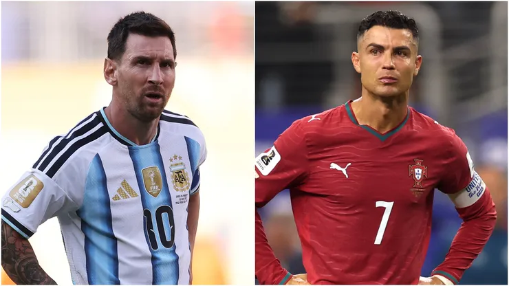Lionel Messi (L) Cristiano Ronaldo (R).