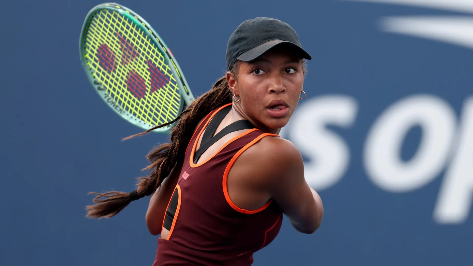 Thea Frodin during the Junior Girls’ Singles First Round match on Day Seven of the 2024 US Open (Source: Jamie Squire/Getty Images)