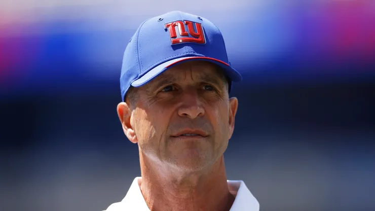 Head coach John Harbaugh of the New York Giants.