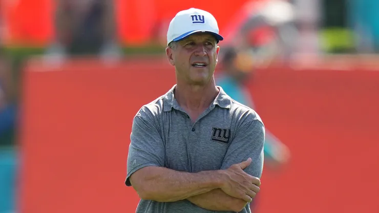 Head coach John Harbaugh of the New York Giants.
