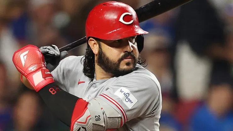 Eugenio Suárez #28 of the Cincinnati Reds at bat.
