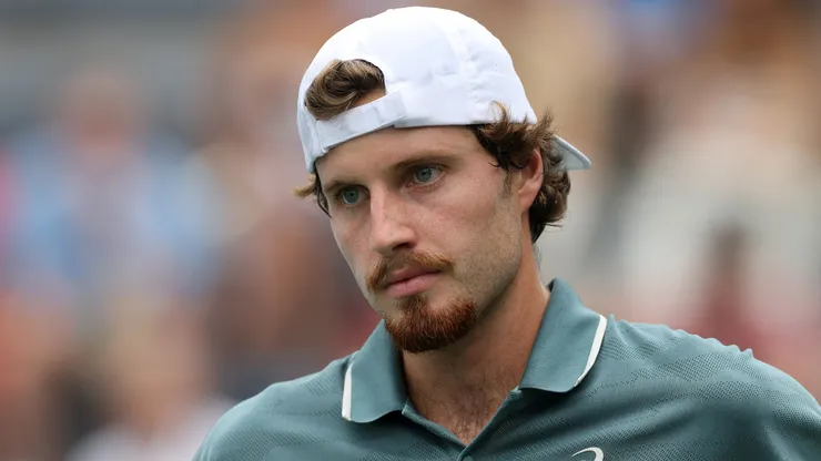 Toby Samuel during the Men's Singles First Round match on Day One of the 2026 US Open