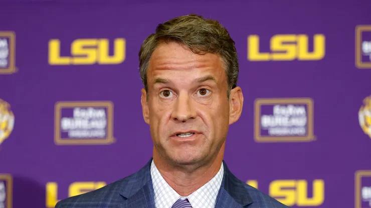 Lane Kiffin at Tiger Stadium in Baton Rouge, Louisiana.