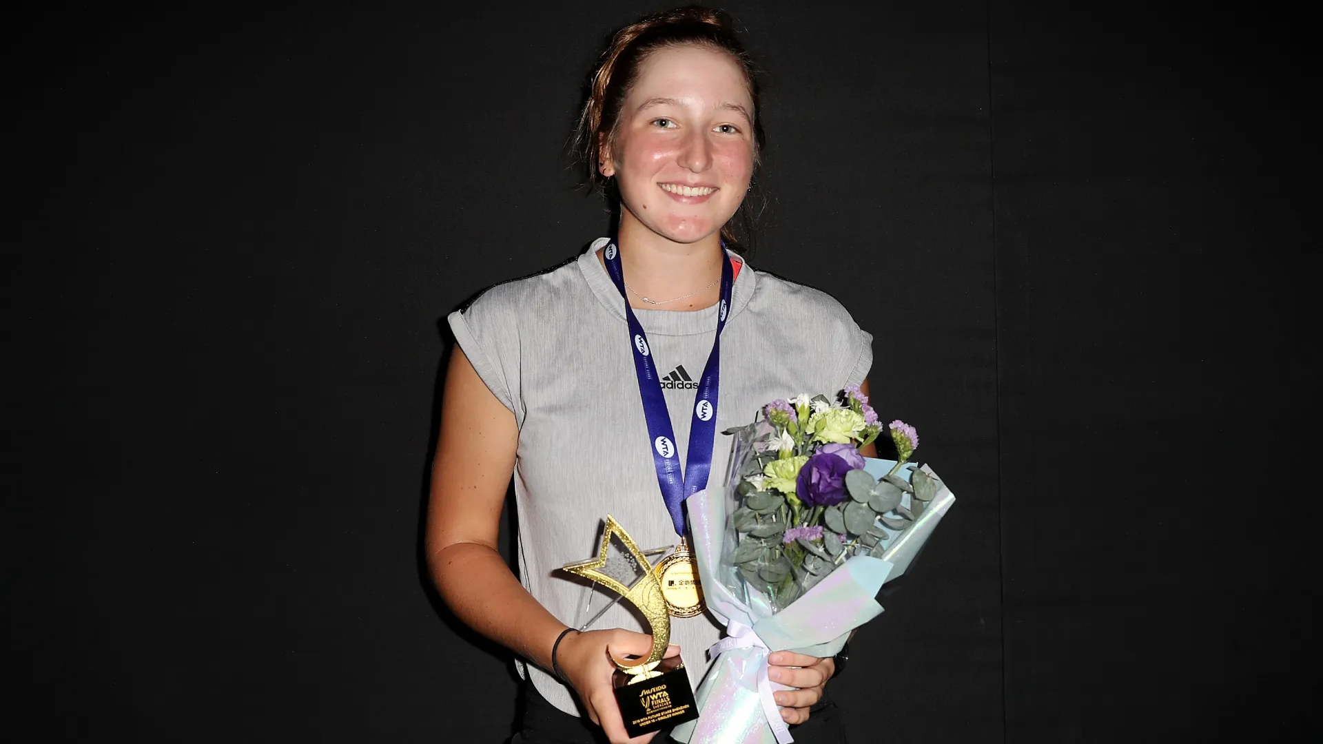 Reese Brantmeier during the WTA Future Stars Trophy Presentation Ceremony (Source: Matthew Stockman/Getty Images)