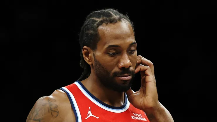 Kawhi Leonard #2 of the Los Angeles Clippers at Barclays Center.