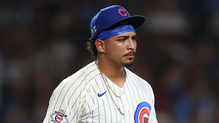 Daniel Palencia #48 of the Chicago Cubs at Wrigley Field.