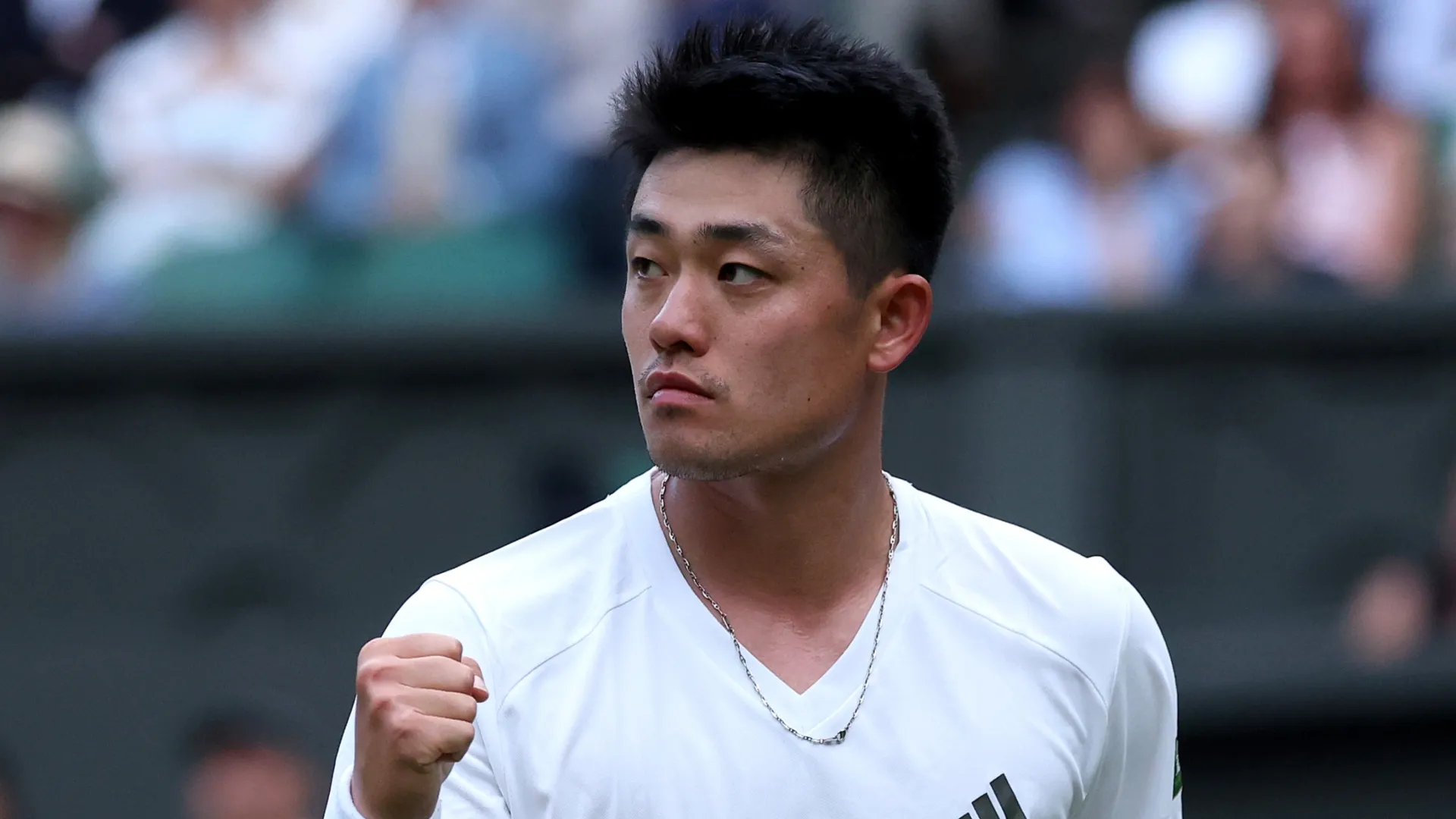 Yibing Wu on day one of The Championships Wimbledon 2026 (Source: Matthew Stockman/Getty Images)