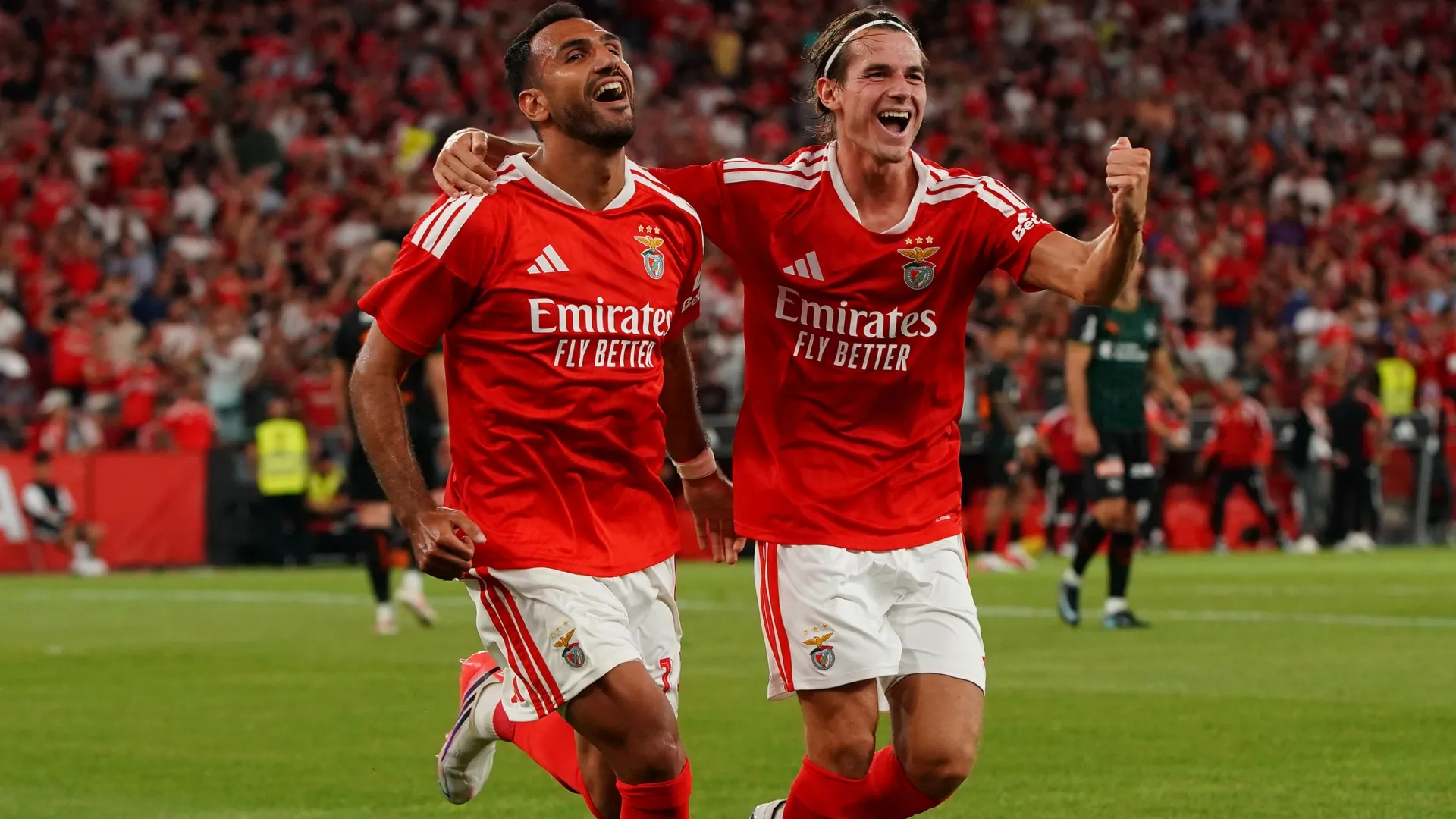 Vangelis Pavlidis and Jakub Kaminski of Benfica (Source: Gualter Fatia/Getty Images)