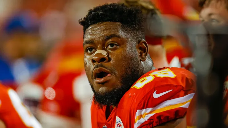 Trey Smith #65 of the Kansas City Chiefs