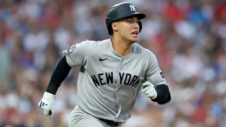 Anthony Volpe #11 of the New York Yankees in action.