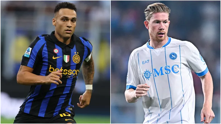 Lautaro Martinez of Inter Milan and Kevin De Bruyne of Napoli