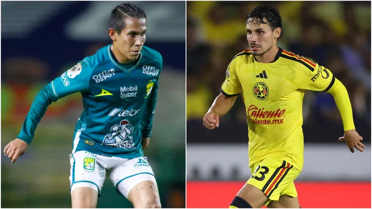 Ivan Rodriguez of Leon and Raphael Veiga of Club America