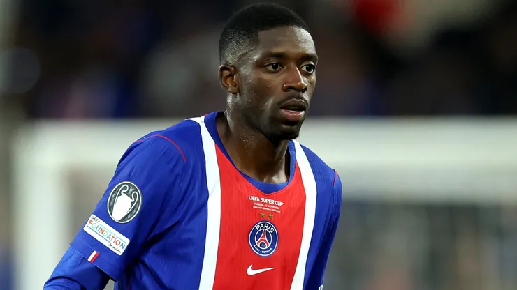 Ousmane Dembele of Paris Saint-Germain looks on.