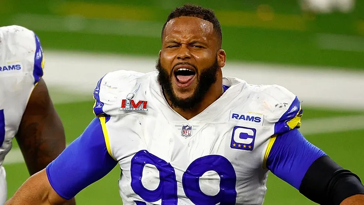 Aaron Donald #99 of the Los Angeles Rams