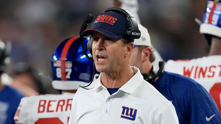 Head coach John Harbaugh of the New York Giants