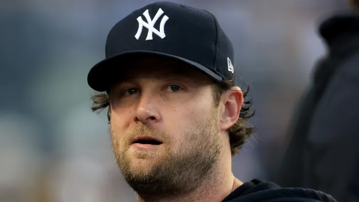Gerrit Cole #45 of the New York Yankees at Yankee Stadium.