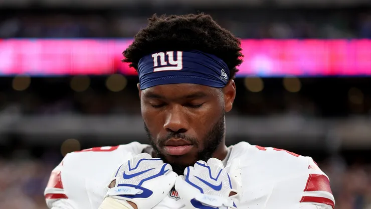 Tyrone Tracy Jr. #29 of the New York Giants