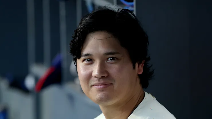 Shohei Ohtani #17 of the Los Angeles Dodgers at Dodger Stadium.