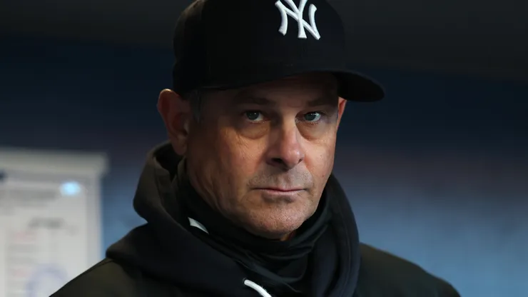 Manager Aaron Boone of the New York Yankees looks on before the game.