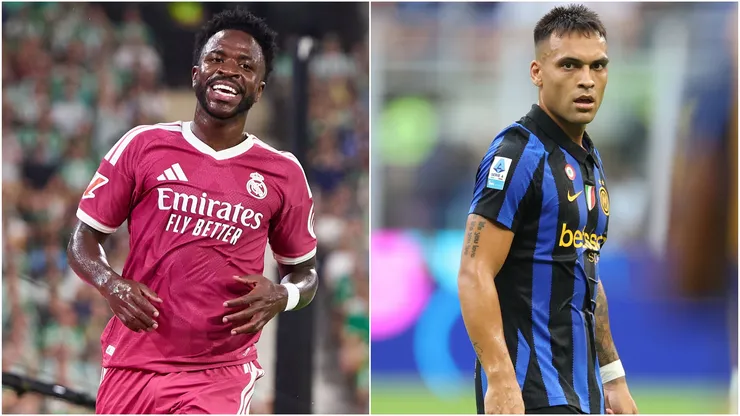 Vinicius Junior of Real Madrid and Lautaro Martinez of Inter Milan