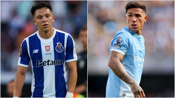 Pepe of FC Porto and Enzo Fernandez of Manchester City
