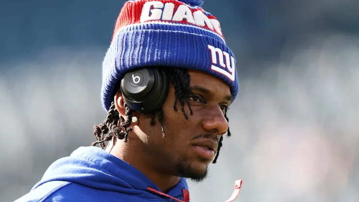 Malik Nabers #1 of the New York Giants at Lincoln Financial Field.