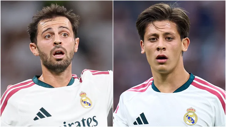 Bernardo Silva and Arda Guler of Real Madrid.