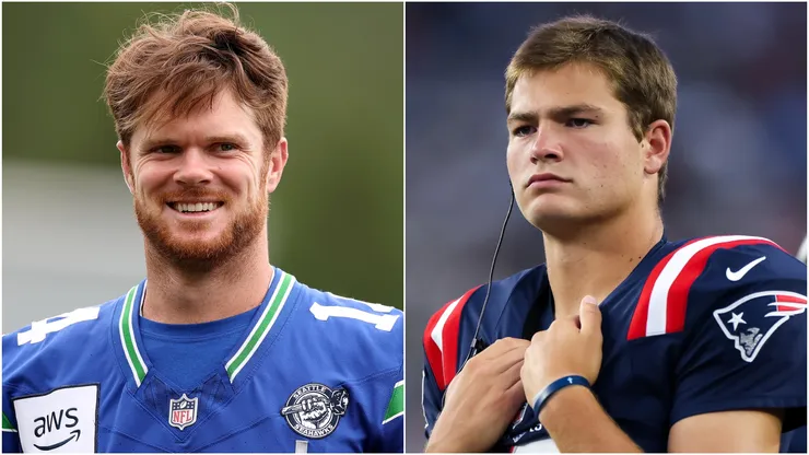 Sam Darnold (L) Drake Maye (R).