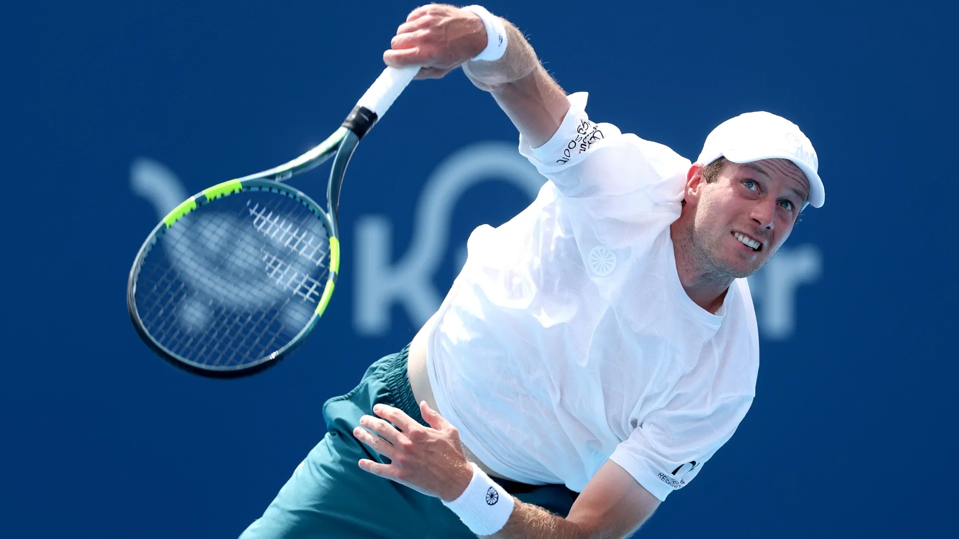 Botic van de Zandschulp during day six of the Cincinnati Open (Source: Matthew Stockman/Getty Images)