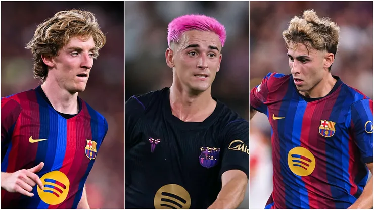 Anthony Gordon, Gavi and Fermin Torres of Barcelona.
