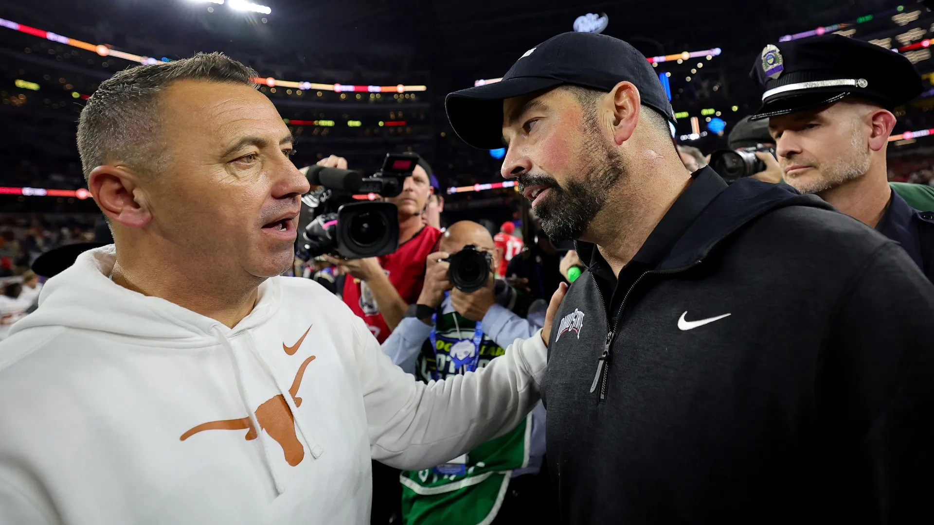 Steve Sarkisian and Ryan Day