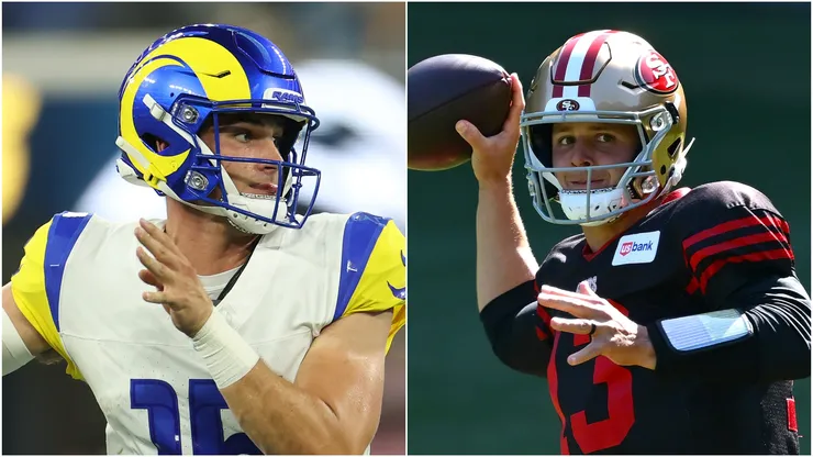Ty Simpson of Los Angeles Rams and Brock Purdy of San Francisco 49ers.