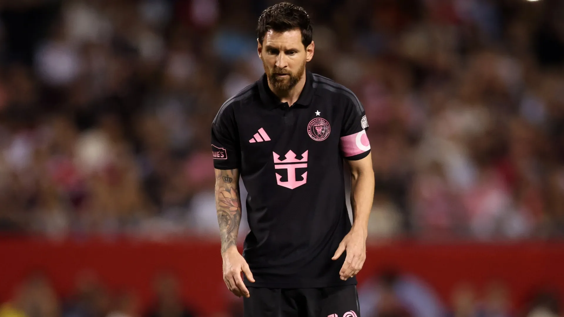Lionel Messi #10 of Inter Miami prepares to take a free kick during the MLS match (Source: Geoff Stellfox/Getty Images)