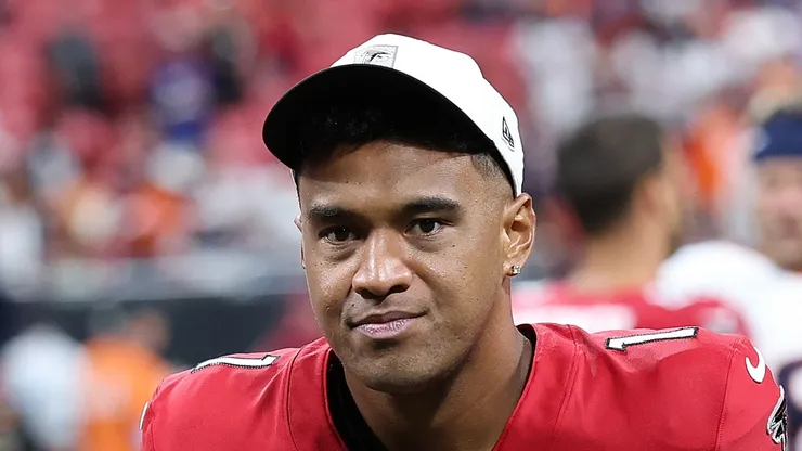 Tua Tagovailoa #1 of the Atlanta Falcons at Mercedes-Benz Stadium.