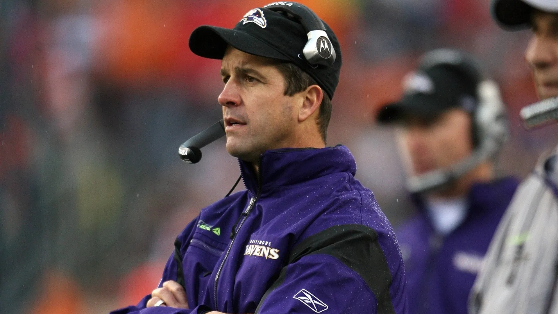John Harbaugh while coaching Baltimore Ravens
