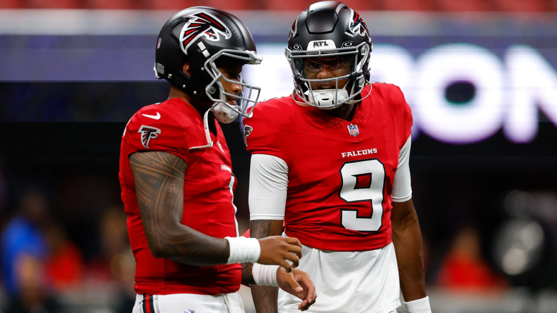 Tua Tagovailoa and Michael Penix Jr during training camp