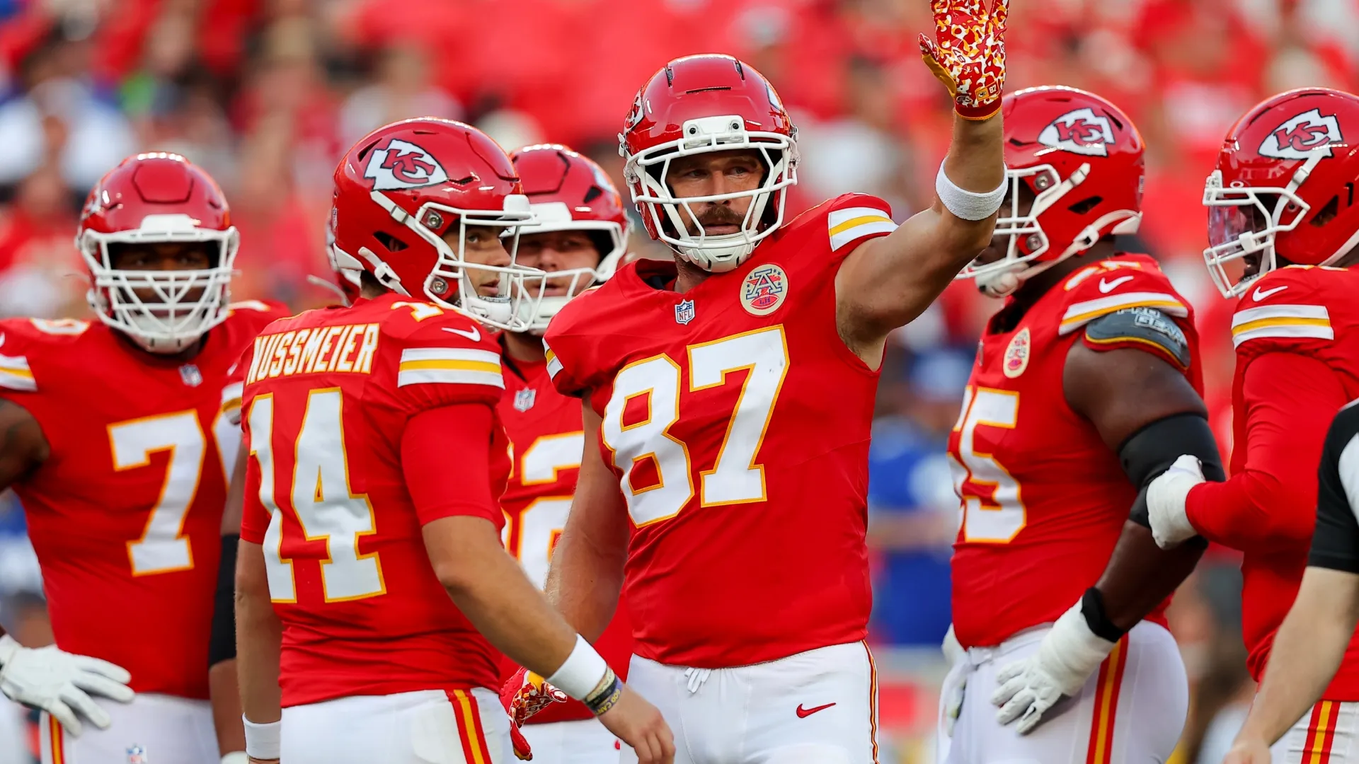 Travis Kelce #87 of the Kansas City Chiefs (Source: David Eulitt/Getty Images)