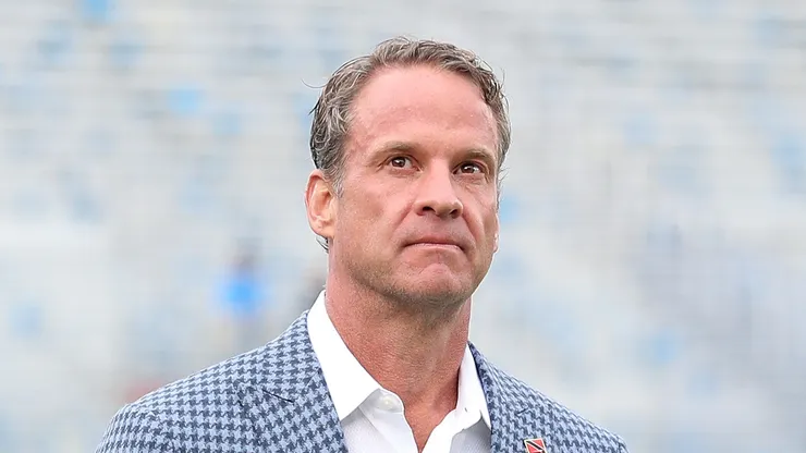Lane Kiffin at Vaught-Hemingway Stadium in Oxford, Mississippi.