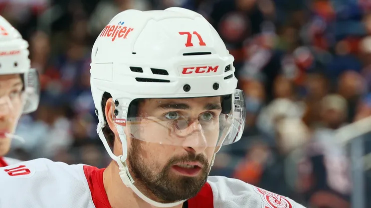 Dylan Larkin #71 of the Detroit Red Wings at UBS Arena.