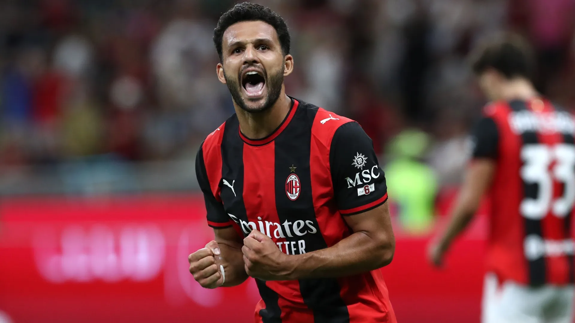 Goncalo Ramos of AC Milan during the Serie A match (Source: Marco Luzzani/Getty Images)
