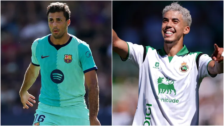 Rodri of Barcelona and Yassir Zabiri of Real Racing Club